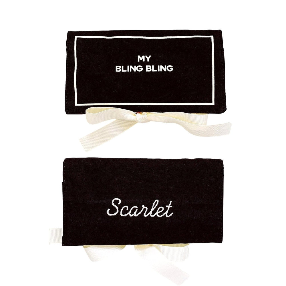 
                                      
                                        Jewelry Case Bling Bling  and the back has a monogram.
                                      
                                    