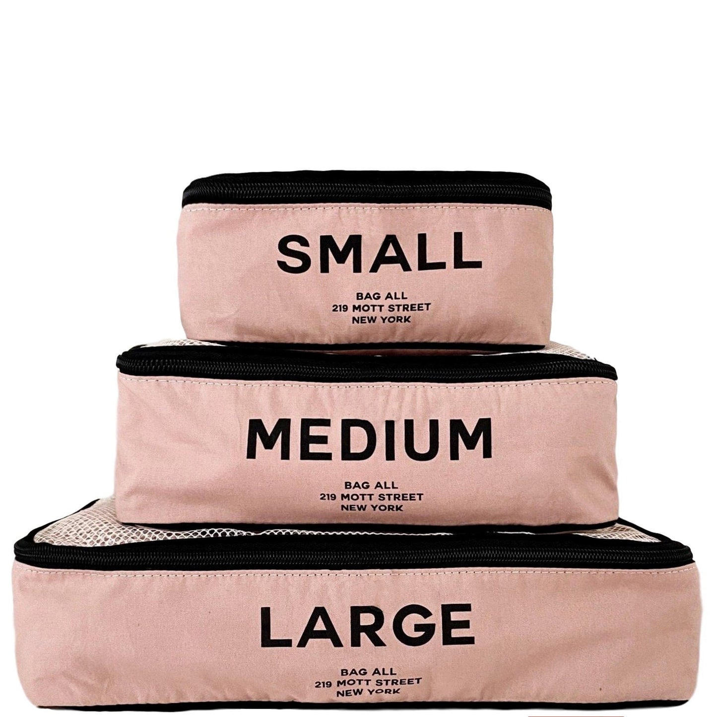 Packing Cubes Pink, Print, 3-pack