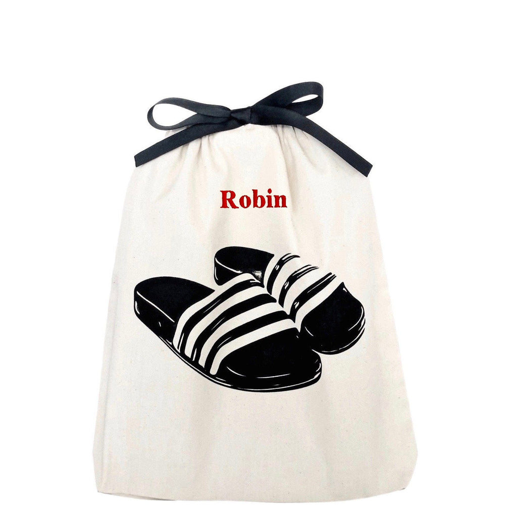 
                                      
                                        Slides Sandal Shoe Bag "Robin" monogrammed on front
                                      
                                    