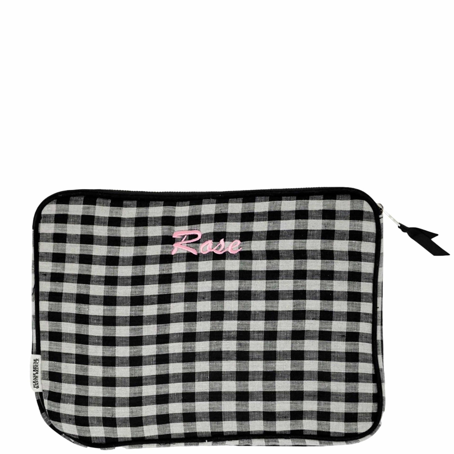 Custom Laptop Sleeve Case with Charger Pocket Small Gingham