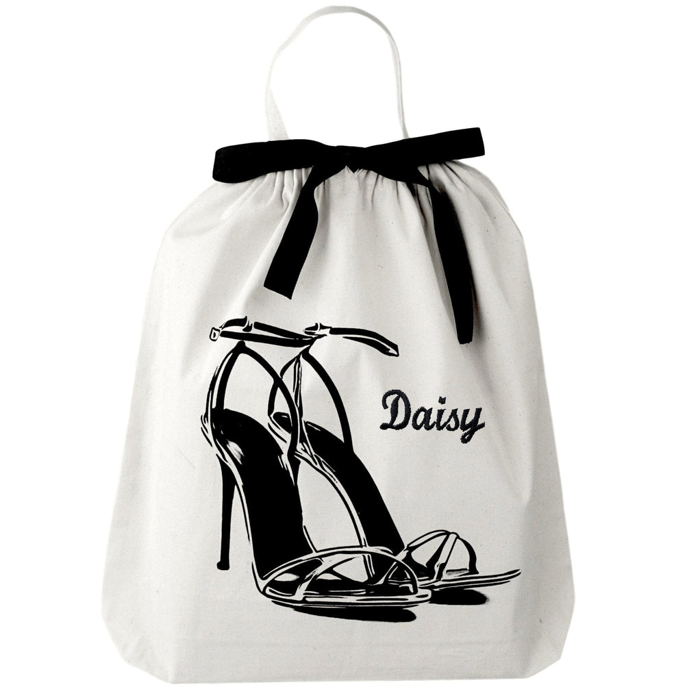 
                                      
                                        Shoe bag with high heel strappy sandals on the front. 
                                      
                                    