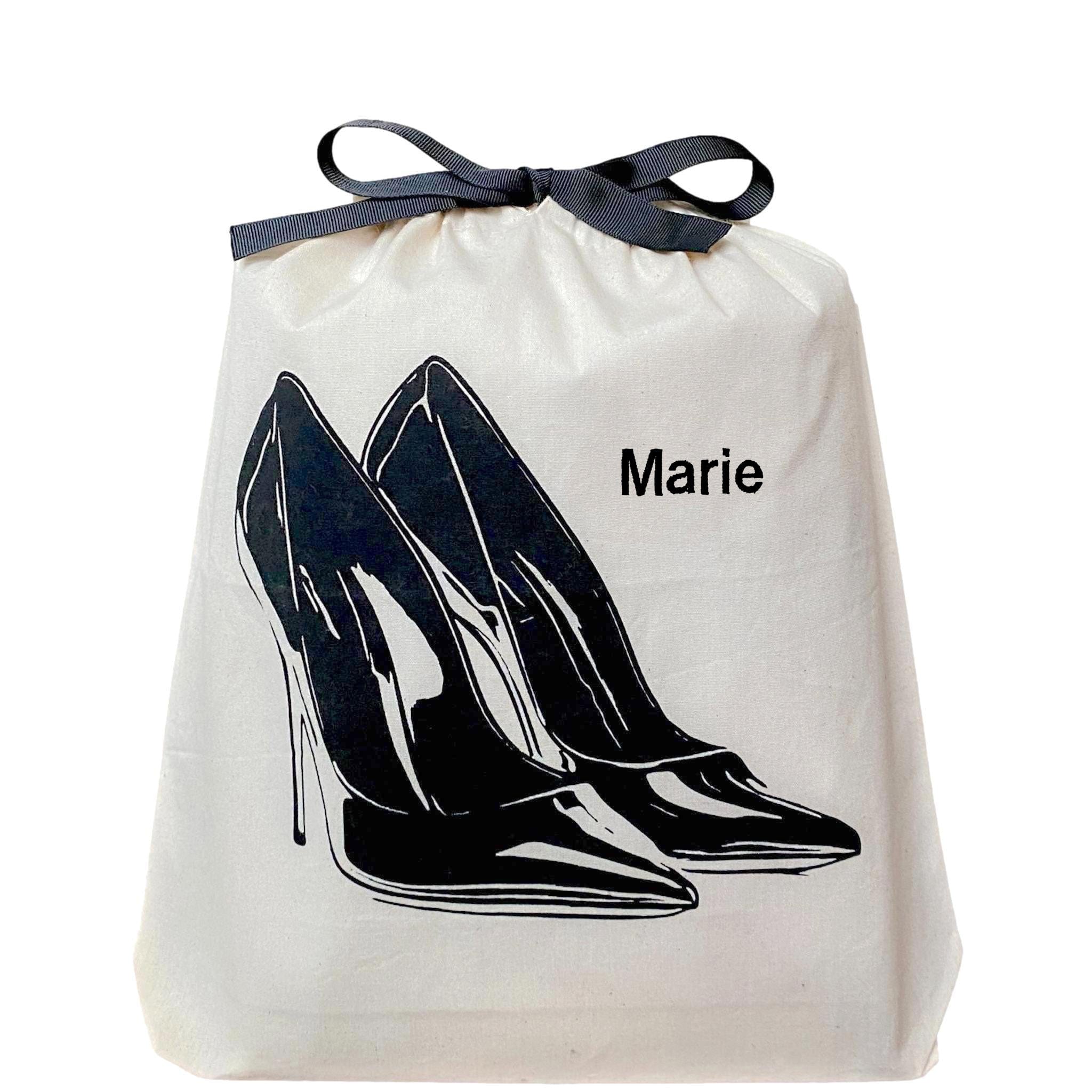 Monogrammed shoe bag from Bag-all. 