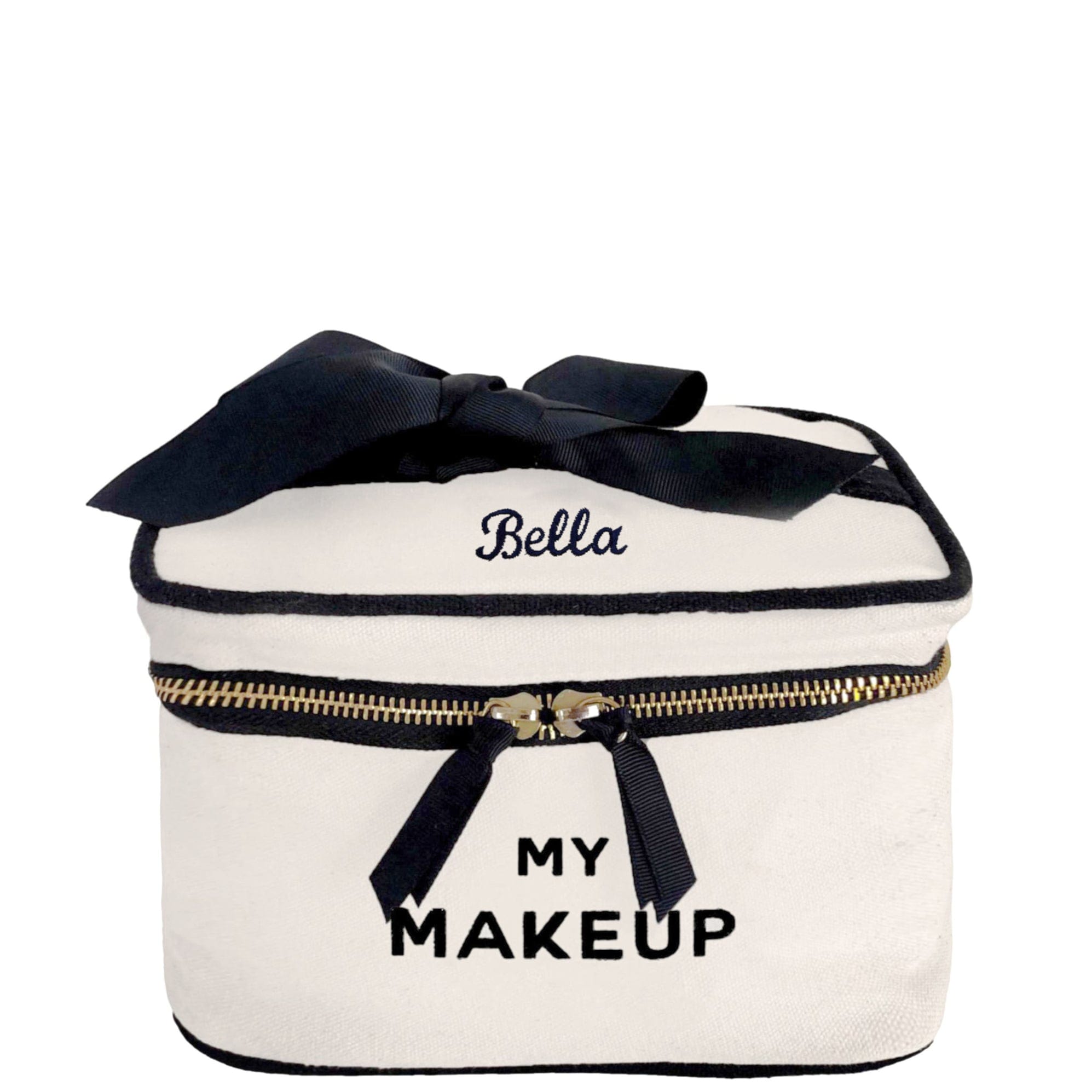Cosmetic Case in cotton, My Makeup, Monogram, Natural 
