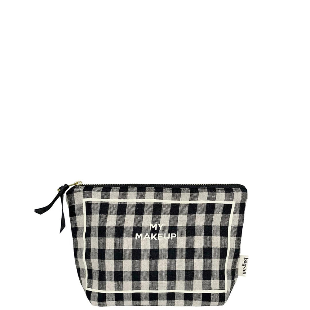 My Makeup Pouch with Coated Lining, Personalized, Gingham - Bag-all