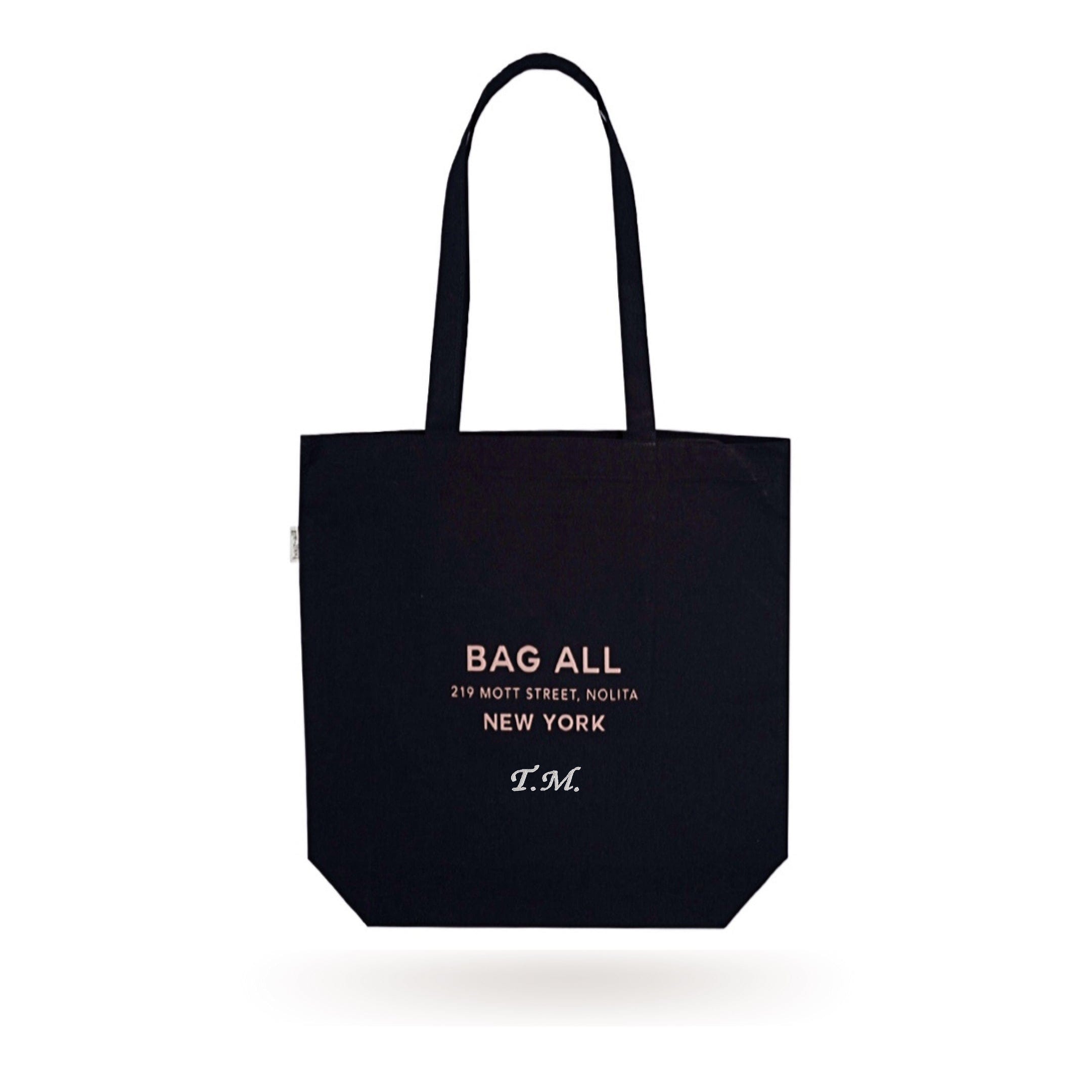 New York Tote with Zipper and Pocket - Black | Bag-all