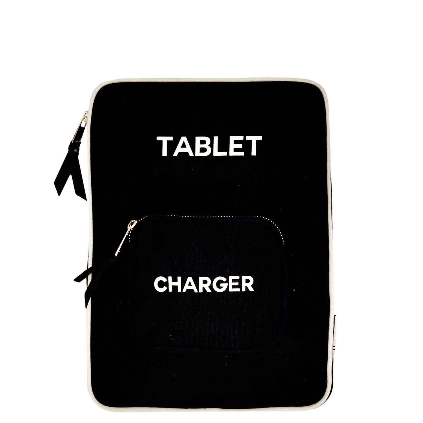 
                                      
                                        Tablet sleeve with attached charger pocket in natural cotton
                                      
                                    